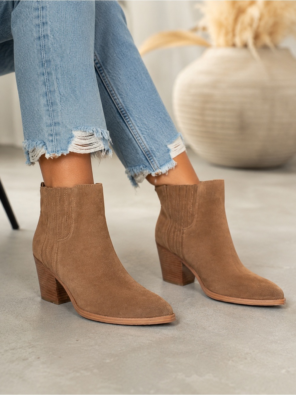 Marc Fisher LTD dark suede ankle booties